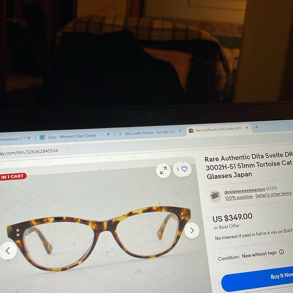 RARE -DITA svelte DRX-3002H 51 mm tortoise cat eye glasses (japan)